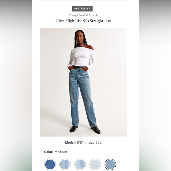 Abercrombie 90s Straight Ultra High Rise Size 24 00 Short - Picture 7 of 7